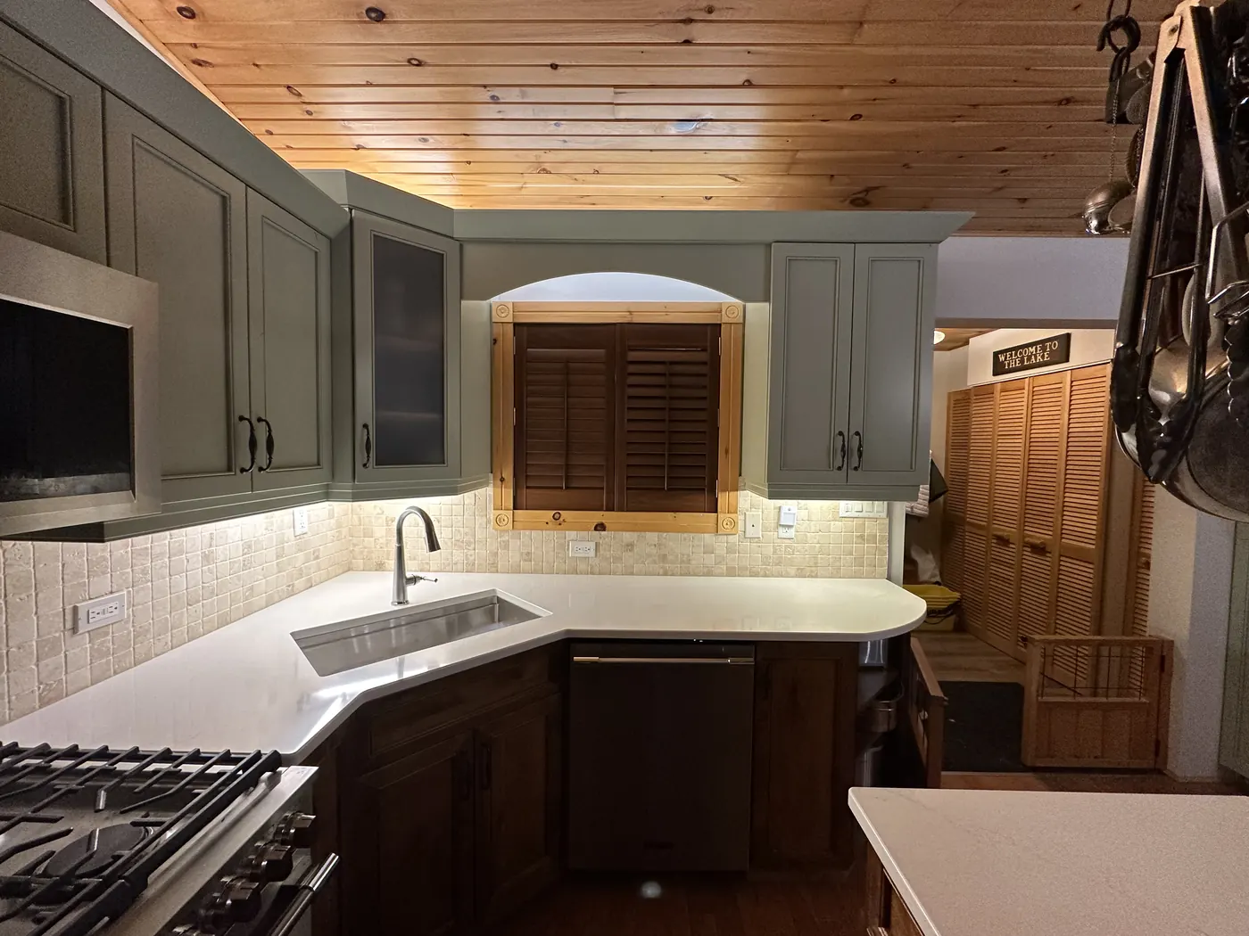 Cabinet doors after brush-and-roll application in a North Bay home